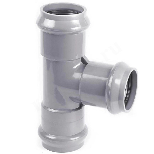 Тройник 90° 160-110-160, Хемкор SDR 26, раструб-раструб, серый