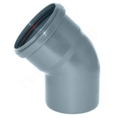 Отвод 45 32, Sinikon Стандарт, раструб-труба, серый