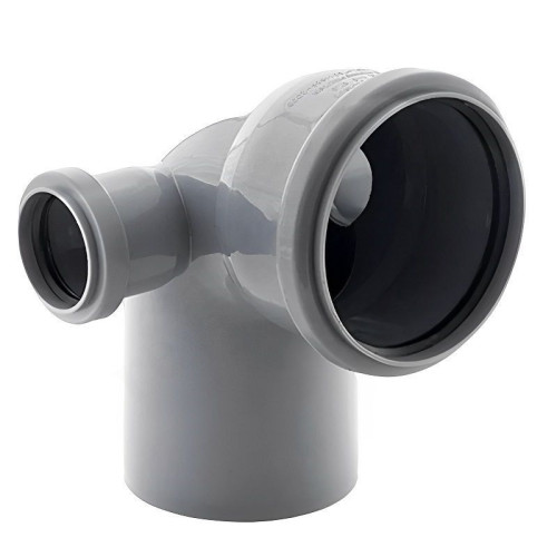 Отвод 87° 110-50-50-110, RTP, раструб-труба, серый, правая/левая