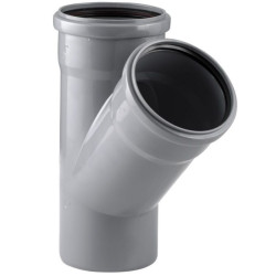 Тройник 45° 110-110-110, RTP, раструб-труба, серый