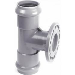 Тройник 110-100-110, Хемкор SDR 26, раструб-фланец, серый