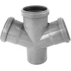 Крестовина 67° 110-110-110-110, RTP, раструб-труба, серый, одноплоскостная