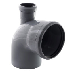 Отвод 87° 110-50-110, RTP, раструб-труба, серый, вверх