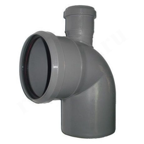 Отвод 87 110-50-110, Sinikon Стандарт, раструб-труба, серый