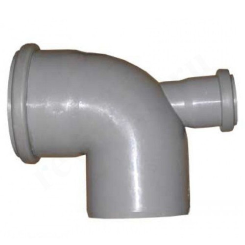 Отвод 87 110-50-110, Sinikon Стандарт, раструб-труба, серый