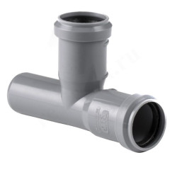 Тройник 87° 32-32-32, RTP, раструб-труба, серый