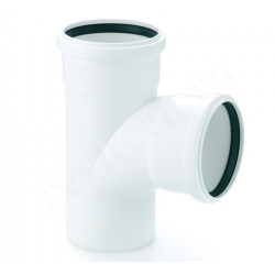 Тройник 87 50-50-50, Rehau RAUPIANO Plus, раструб-труба, белый