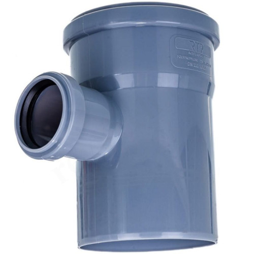 Тройник 87° 110-50-110, RTP, раструб-труба, серый
