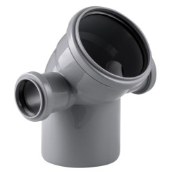 Отвод 45° 110-50-50-110, RTP, раструб-труба, серый, правая/левая