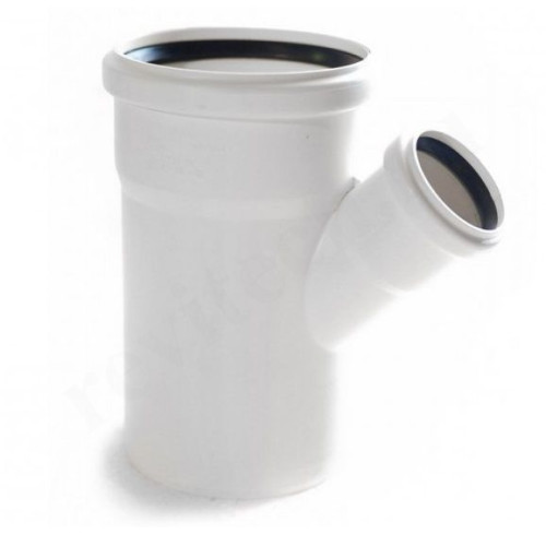 Тройник 45° 110-50-110, Sinikon COMFORT PLUS, раструб-труба, белый