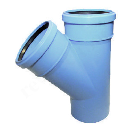 Тройник 45° 110-110-110, Sinikon Rain Flow, раструб-труба, РР-Н, голубой