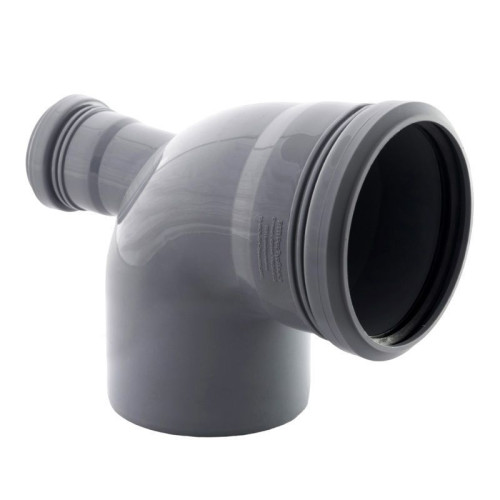 Отвод 87° 110-50-110, RTP, раструб-труба, серый, тыл