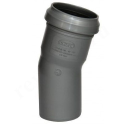 Отвод 15° 50-50, Sinikon Стандарт, раструб-труба, серый