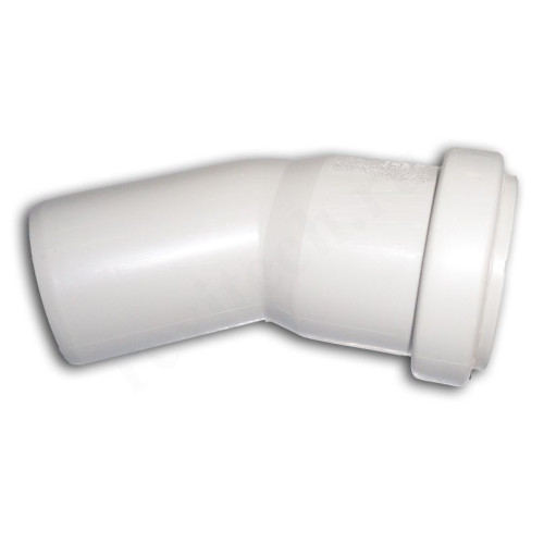 Отвод 15° 50-50, Sinikon COMFORT PLUS, раструб-труба, белый