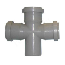 Крестовина 87° 50-50-50-50, Sinikon Стандарт, раструб-труба, серый, одноплоскостная