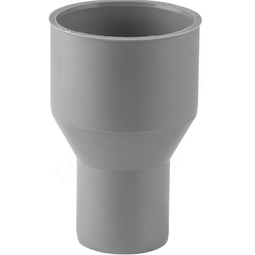 Переходник 75-50, RTP, раструб-труба, серый, с чугуна на пластик