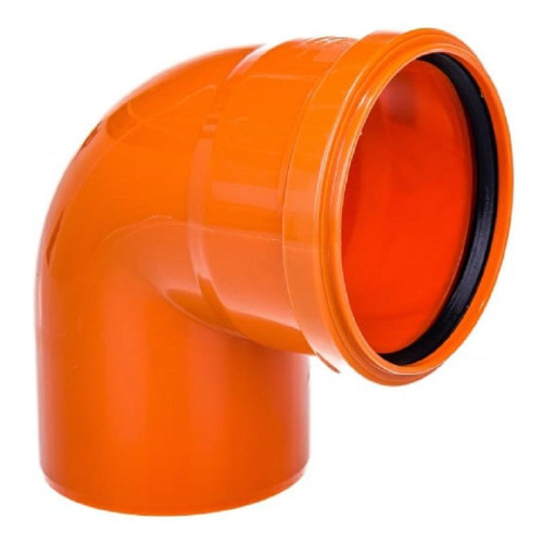 Отвод 87° 110-110, RTP, раструб-труба, оранжевый