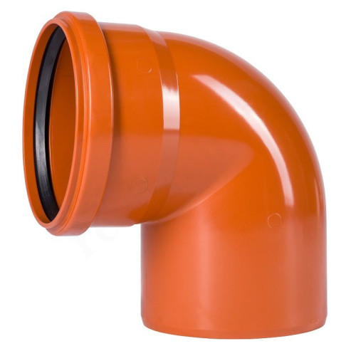 Отвод 87° 160-160, Valfex, раструб-труба, оранжевый
