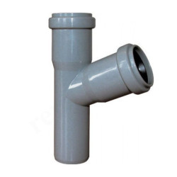 Тройник 67 40-32-40, Sinikon Стандарт, раструб-труба, серый