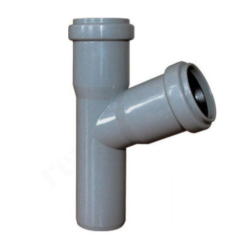 Тройник 67 40-32-40, Sinikon Стандарт, раструб-труба, серый