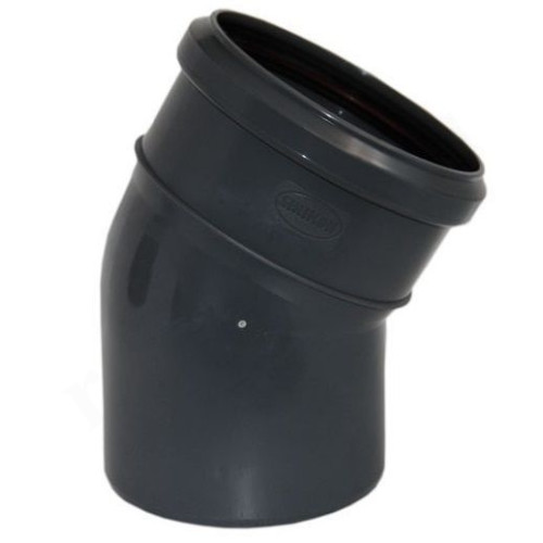 Отвод 30° 110-110, Sinikon Стандарт, раструб-труба, серый