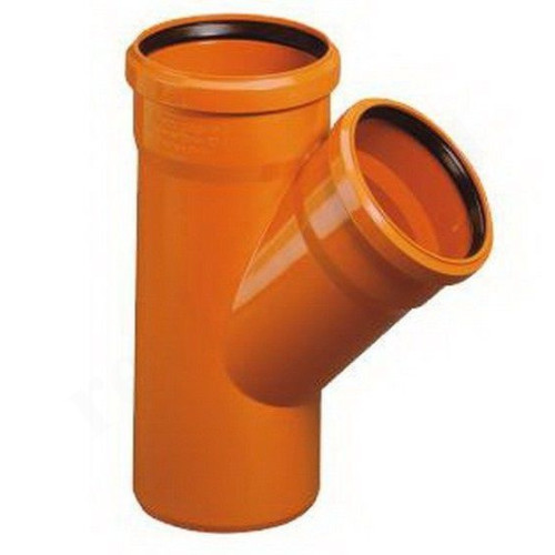 Тройник 45° 110-110-110, Sinikon Универсал, раструб-труба, оранжевый