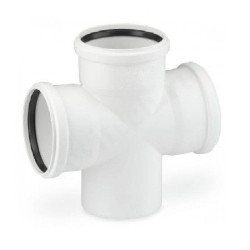 Крестовина 87° 110-110-110-110, Sinikon COMFORT PLUS, раструб-труба, белый, одноплоскостная