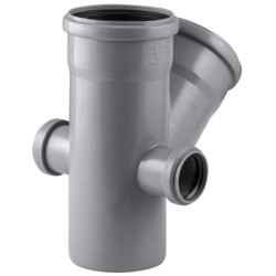 Крестовина 45° 110-110-50-50-110, RTP, раструб-труба, серый, правая/левая