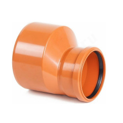 Переходник 200-160, Хемкор, раструб-труба, оранжевый