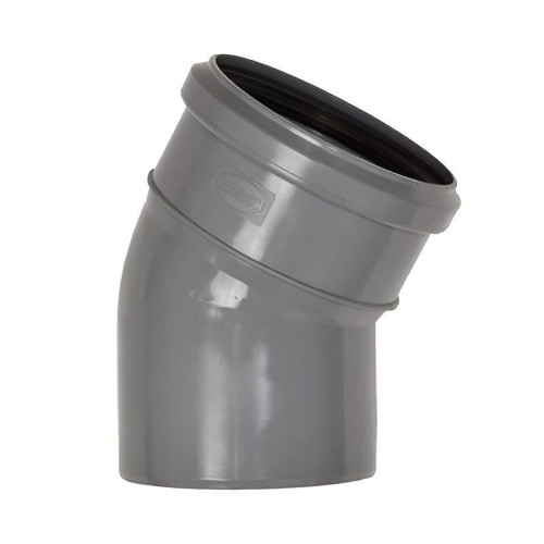 Отвод 15 40-40, Sinikon Стандарт, раструб-труба, серый