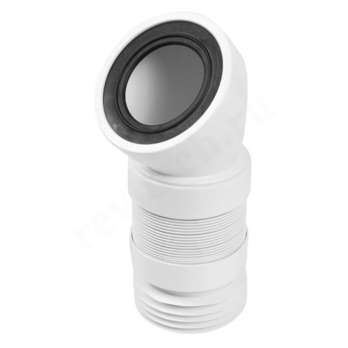 Отвод для унитаза 45° 90-110, McAlpine, обжим-труба, белый