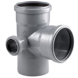 Крестовина 87° 110-110-50-110, RTP, раструб-труба, серый, левая