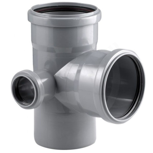 Крестовина 87° 110-110-50-110, RTP, раструб-труба, серый, левая