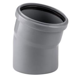 Отвод 15° 110-110, RTP, раструб-труба, серый