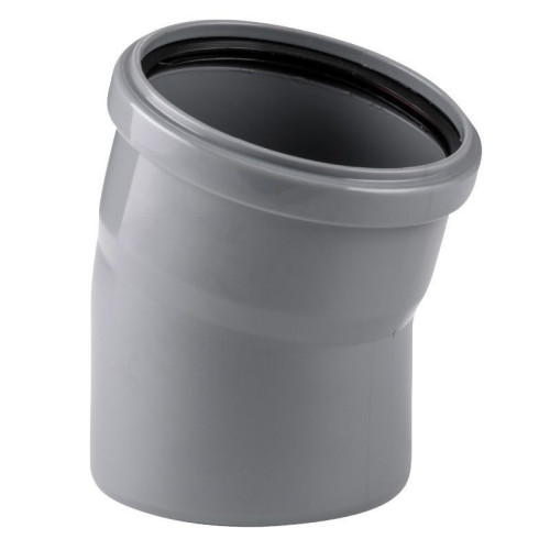Отвод 15° 110-110, RTP, раструб-труба, серый