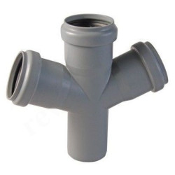 Крестовина 67 50-50-50-50, Sinikon Стандарт, раструб-труба, серый