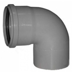 Отвод 87° 110-110, Sinikon Стандарт, раструб-труба, серый