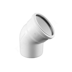 Отвод 67° 110-110, Rehau RAUPIANO Plus, раструб-труба, белый