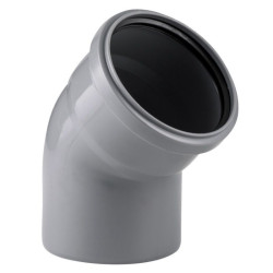 Отвод 45° 110-110, RTP, раструб-труба, серый