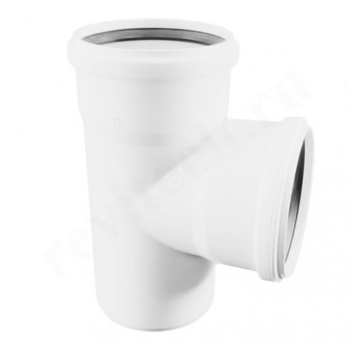 Тройник 87° 110-110-110, Sinikon COMFORT PLUS, раструб-труба, белый