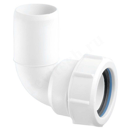 Отвод для сифона 40-40, McAlpine, обжим-труба, белый