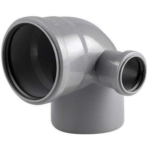 Отвод 87° 110-50-110, RTP, раструб-труба, серый, правая