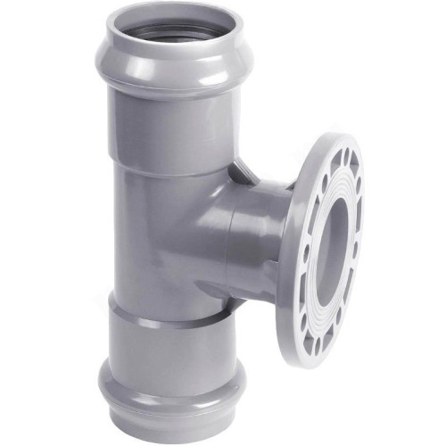 Тройник 160-150-160, Хемкор SDR 26, раструб-фланец, серый