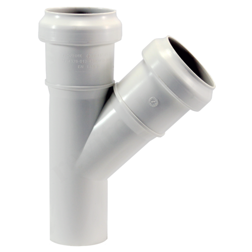 Тройник 45° 40-40-40, Sinikon COMFORT, раструб-труба, белый