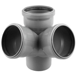 Крестовина 67° 110-110-110-110, RTP, раструб-труба, серый, двухплоскостная