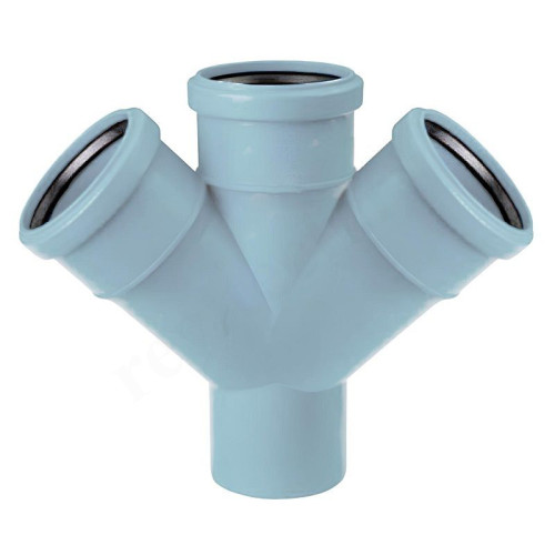 Крестовина 45° 110-110-110-110, Sinikon Rain Flow, раструб-труба, синий