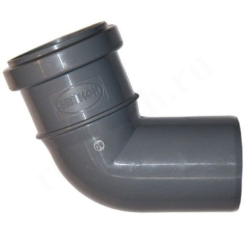 Отвод 45° 50-50, Sinikon Стандарт, раструб-труба, серый