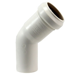 Отвод 45° 40-40, Sinikon COMFORT, раструб-труба, белый