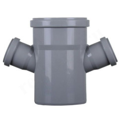 Крестовина 67 110-50-50-110, Sinikon Стандарт, раструб-труба, серый