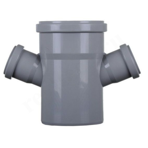 Крестовина 67 110-50-50-110, Sinikon Стандарт, раструб-труба, серый